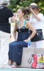 ANGELS ON BREAK - Actress Minka Kelly takes a break from filming scenes for the reboot of  1970s TV show, "Charlie's Angels" in Miami