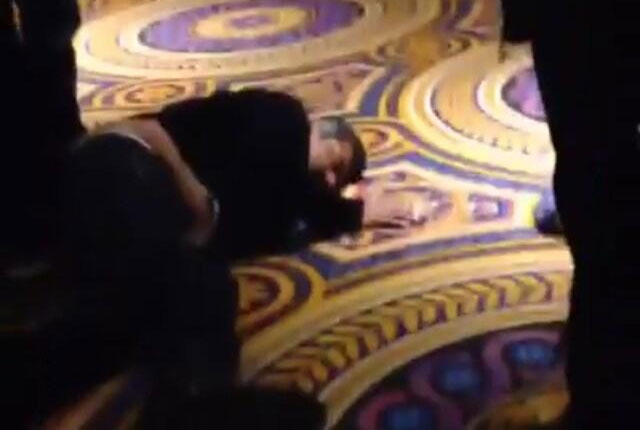 Lopez "sleeps one off" on casino floor